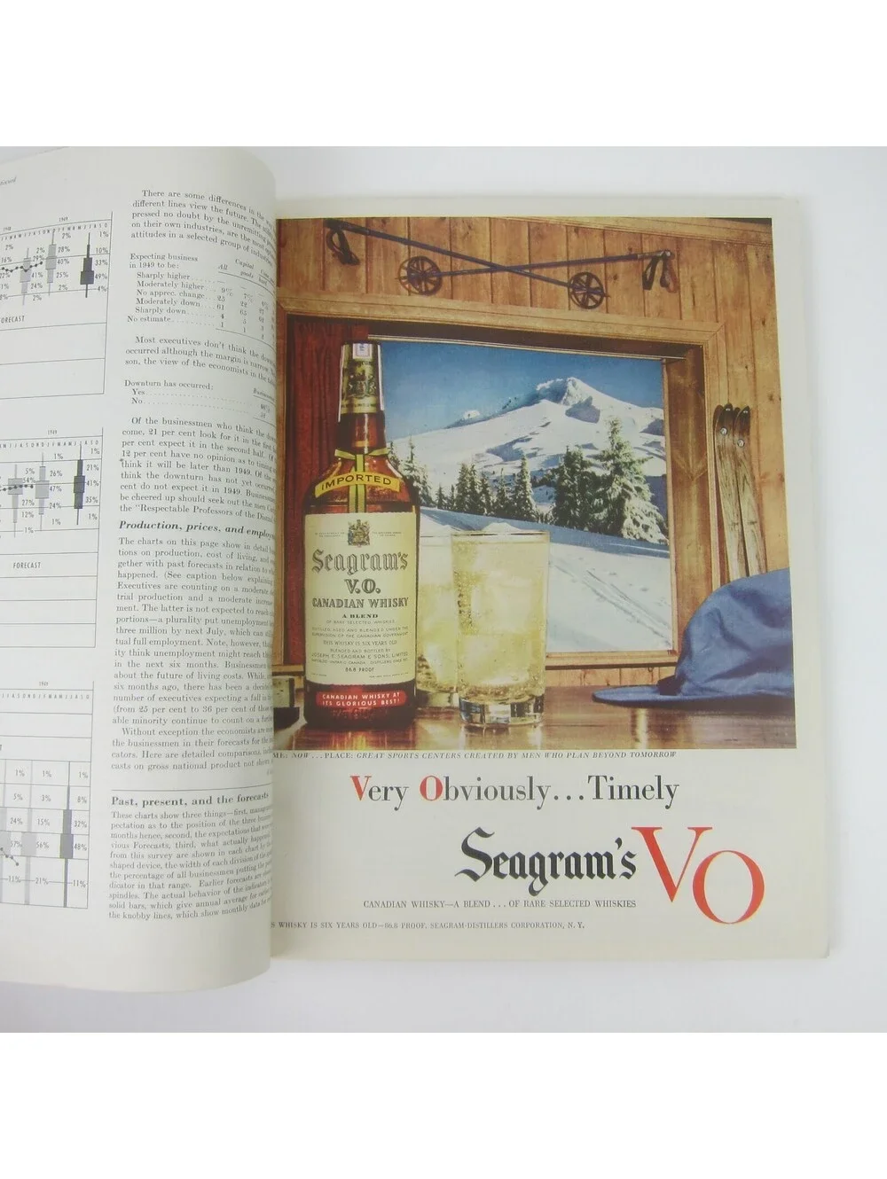 Vintage FORTUNE Magazine January 1949 Arthur Lidov Cover Seagrams Cunard Ads